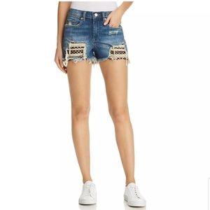 Blank NYC Mesh Detail Denim Shorts New
